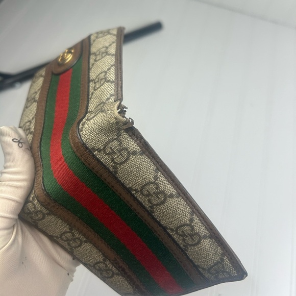 Gucci Ebony Horsebit Green and Red Webbed Unisex Wallet - Picture 4 of 15